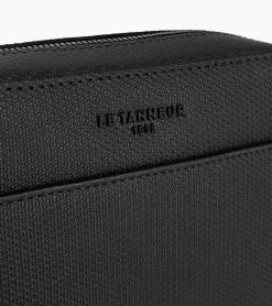 Petite sacoche Emile en cuir signature T - Black
