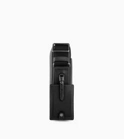 Petite sacoche Emile en cuir signature T - Black
