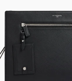 Pochette A4 Emile en cuir grainé - NOIR 1