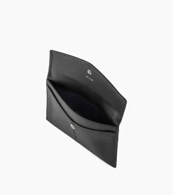 Pochette enveloppe moyen modèle Charlotte en cuir lisse - Black