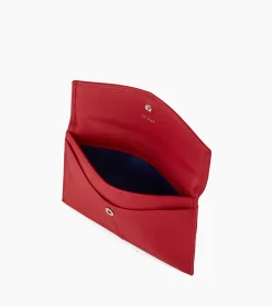 Pochette enveloppe moyen modèle Charlotte en cuir lisse - Garnet red