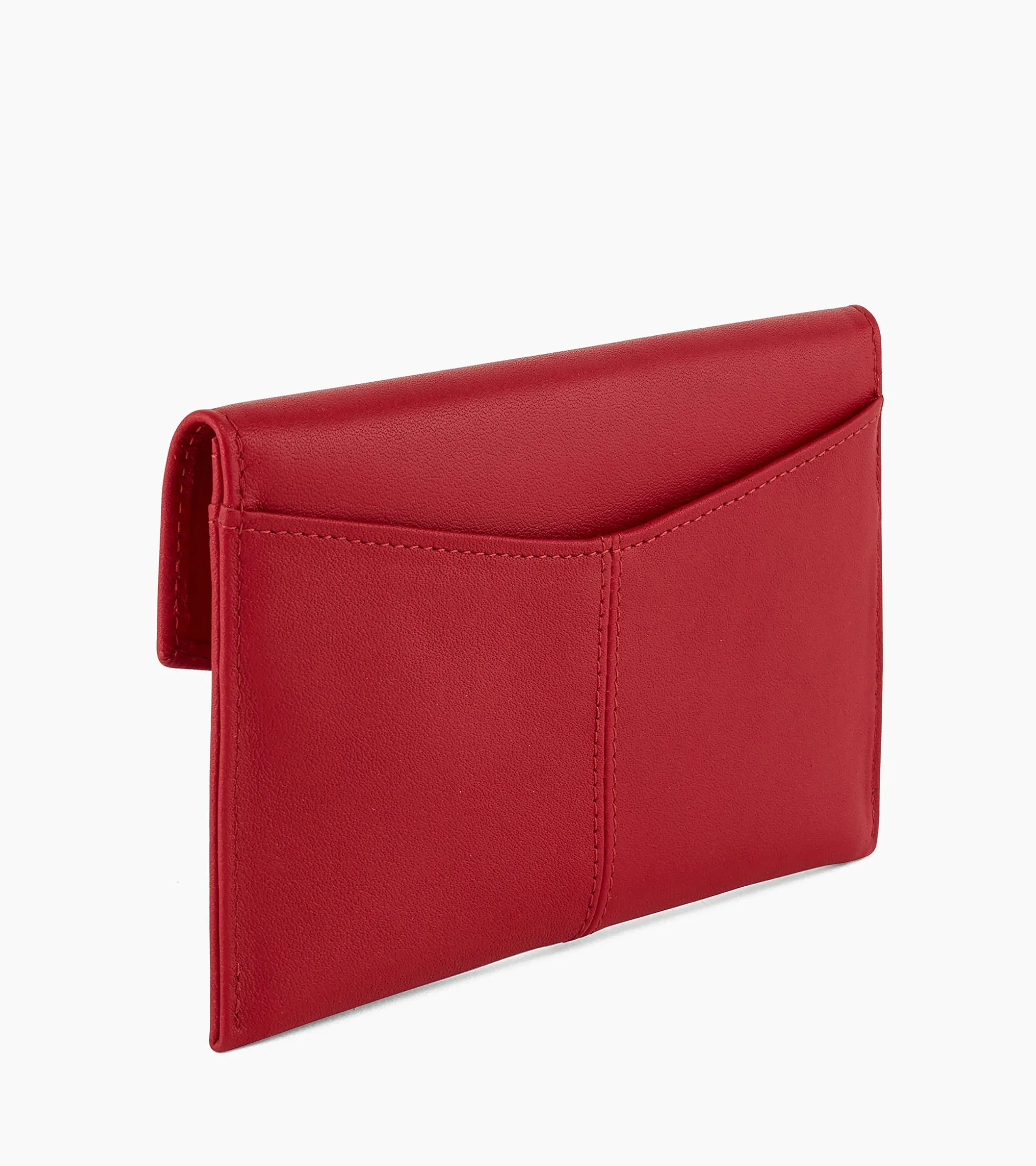 Pochette enveloppe moyen modèle Charlotte en cuir lisse - Garnet red