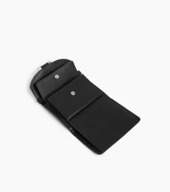 Porte cartes à bandoulière amovible Pia en cuir lisse - NOIR 1