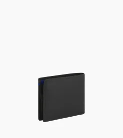 Porte cartes 2 en 1 avec poche billets Martin en cuir lisse - Black