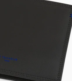 Porte cartes 2 en 1 avec poche billets Martin en cuir lisse - Black