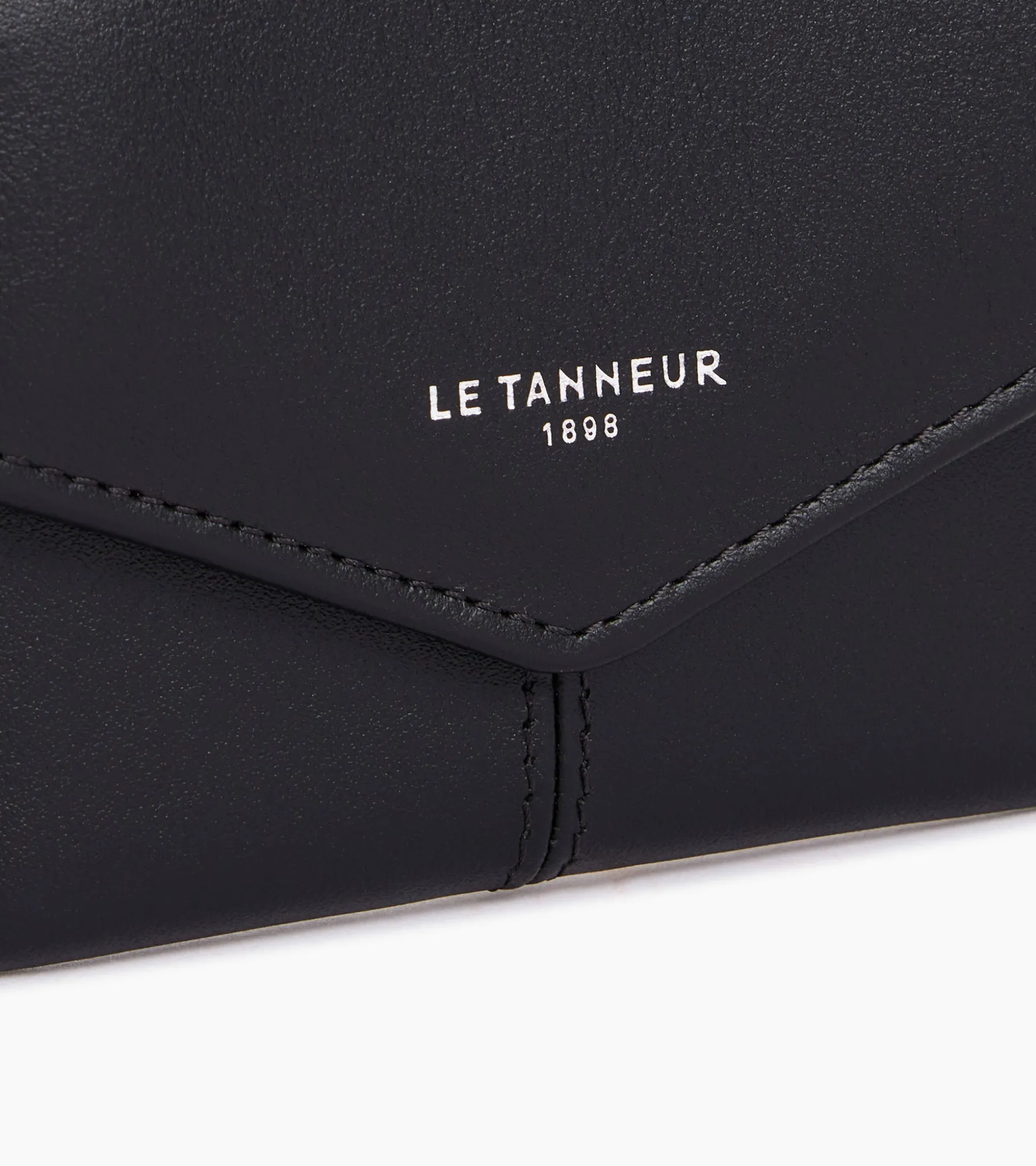 Porte cartes à rabat Charlotte en cuir lisse - Black