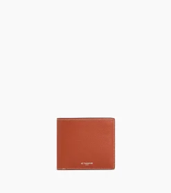 Porte cartes avec poche billets Emile en cuir grainé - Mahogany Brown