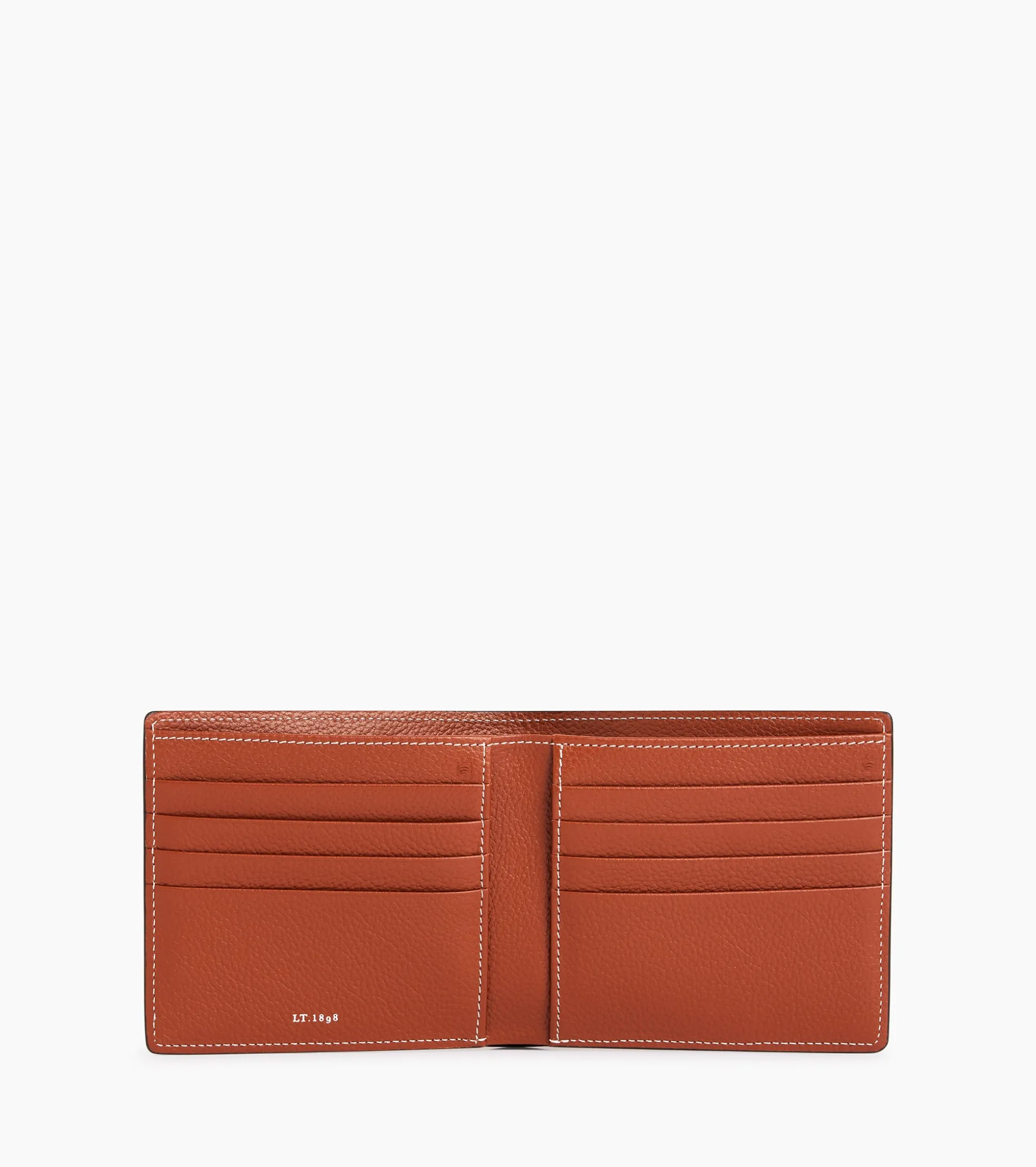 Porte cartes avec poche billets Emile en cuir grainé - Mahogany Brown