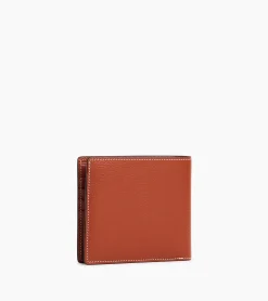 Porte cartes avec poche billets Emile en cuir grainé - Mahogany Brown