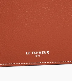 Porte cartes avec poche billets Emile en cuir grainé - Mahogany Brown