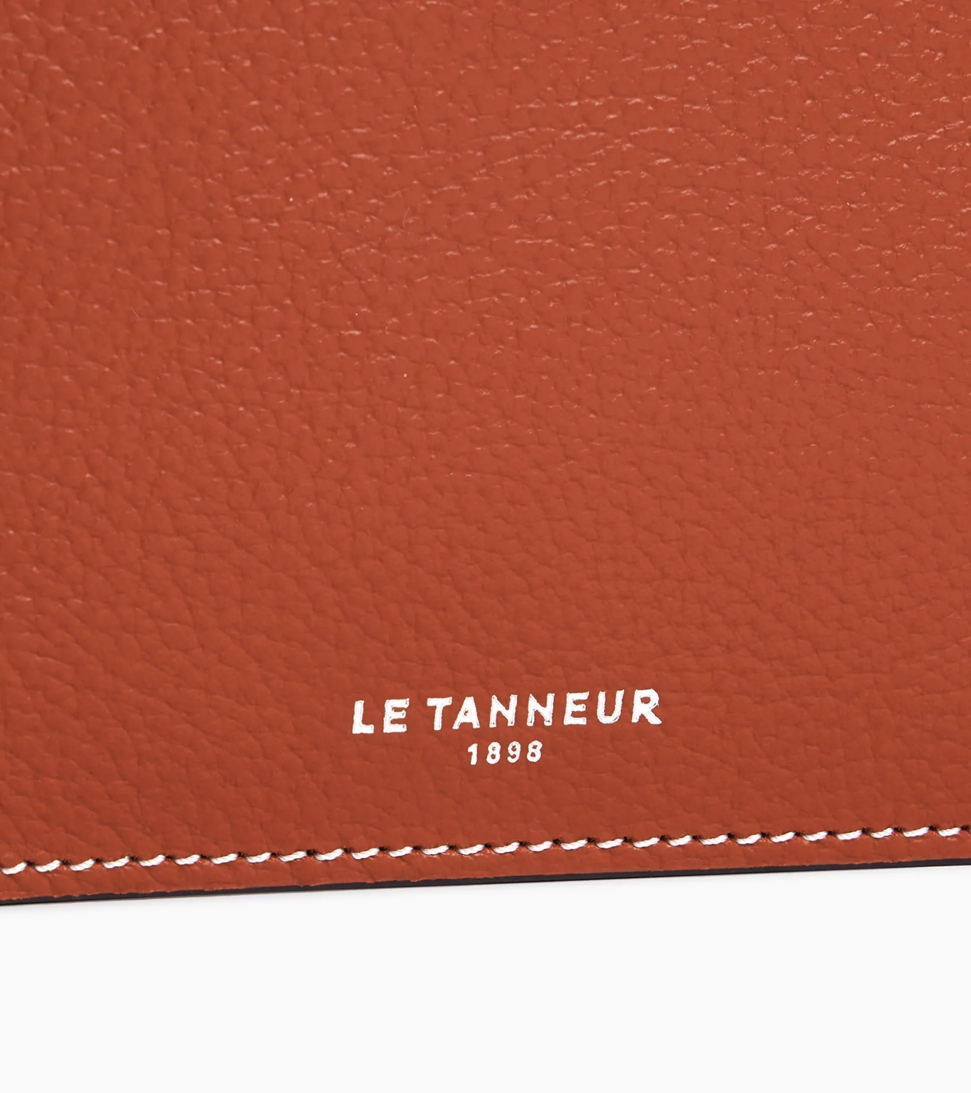 Porte cartes avec poche billets Emile en cuir grainé - Mahogany Brown