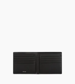 Porte cartes avec poche billets Emile en cuir grainé - Black