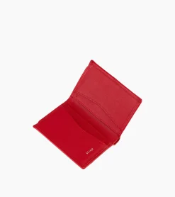 Porte cartes Charlotte en cuir lisse - Garnet red