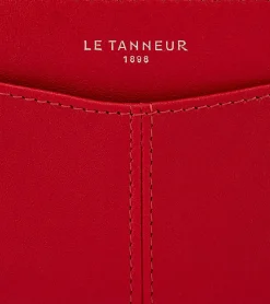 Porte cartes Charlotte en cuir lisse - Garnet red