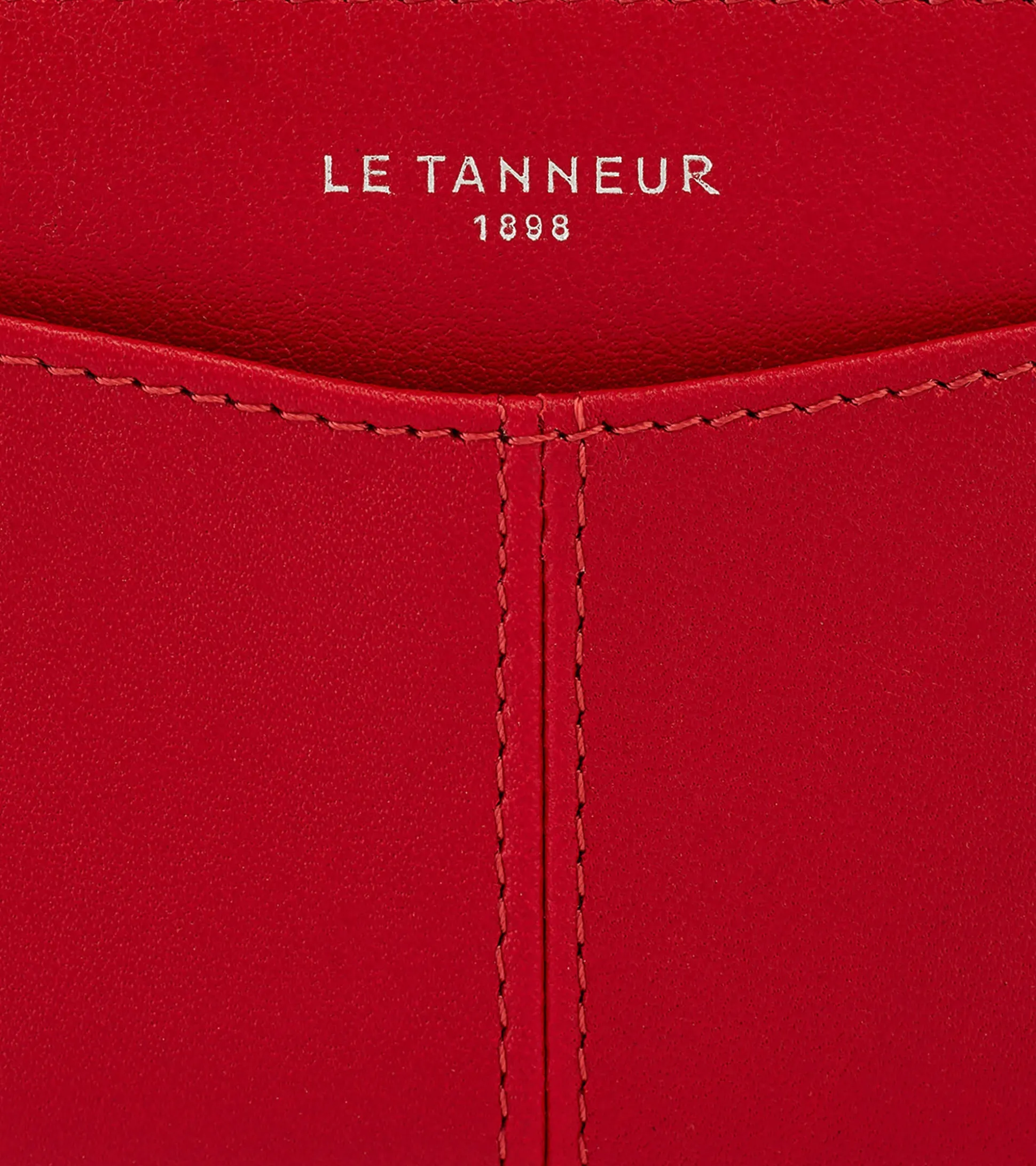 Porte cartes Charlotte en cuir lisse - Garnet red