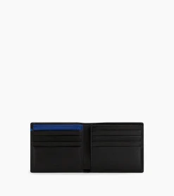 Porte cartes horizontal avec poche billets Martin en cuir lisse - Black