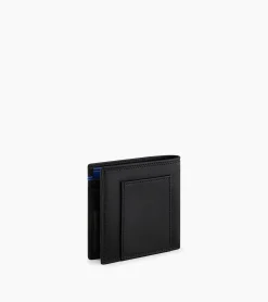 Porte cartes horizontal avec poche billets Martin en cuir lisse - Black