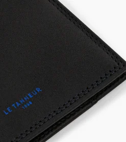 Porte cartes horizontal avec poche billets Martin en cuir lisse - Black
