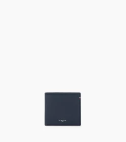 Porte cartes horizontal avec poche billets Martin en cuir lisse - Blue White Red