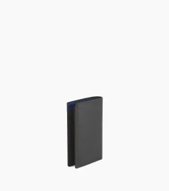 Porte cartes moyen modele avec poche billets Martin en cuir lisse - Black