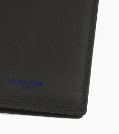 Porte cartes moyen modele avec poche billets Martin en cuir lisse - Black