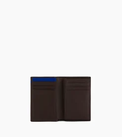 Porte cartes moyen modele avec poche billets Martin en cuir lisse - Coffee Brown