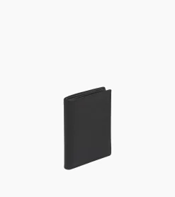 Porte cartes moyen modèle Charles en cuir grainé - Black