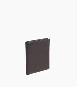 Porte cartes moyen modèle Charles en cuir grainé - Black Le Bleu