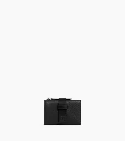 Porte cartes Noah en cuir grain buffle et cuir lisse - NOIR 1