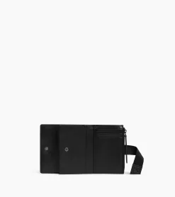 Porte cartes Noah en cuir grain buffle et cuir lisse - NOIR 1