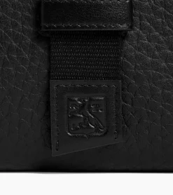 Porte cartes Noah en cuir grain buffle et cuir lisse - NOIR 1