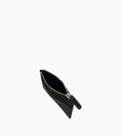 Porte cartes zippé Charles en cuir grainé - Black