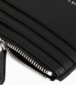 Porte cartes zippé Charles en cuir grainé - Black