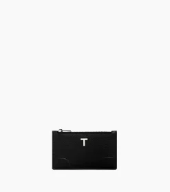 Porte cartes zippé Romy en cuir grainé - Black