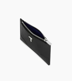 Porte cartes zippé Romy en cuir grainé - Black