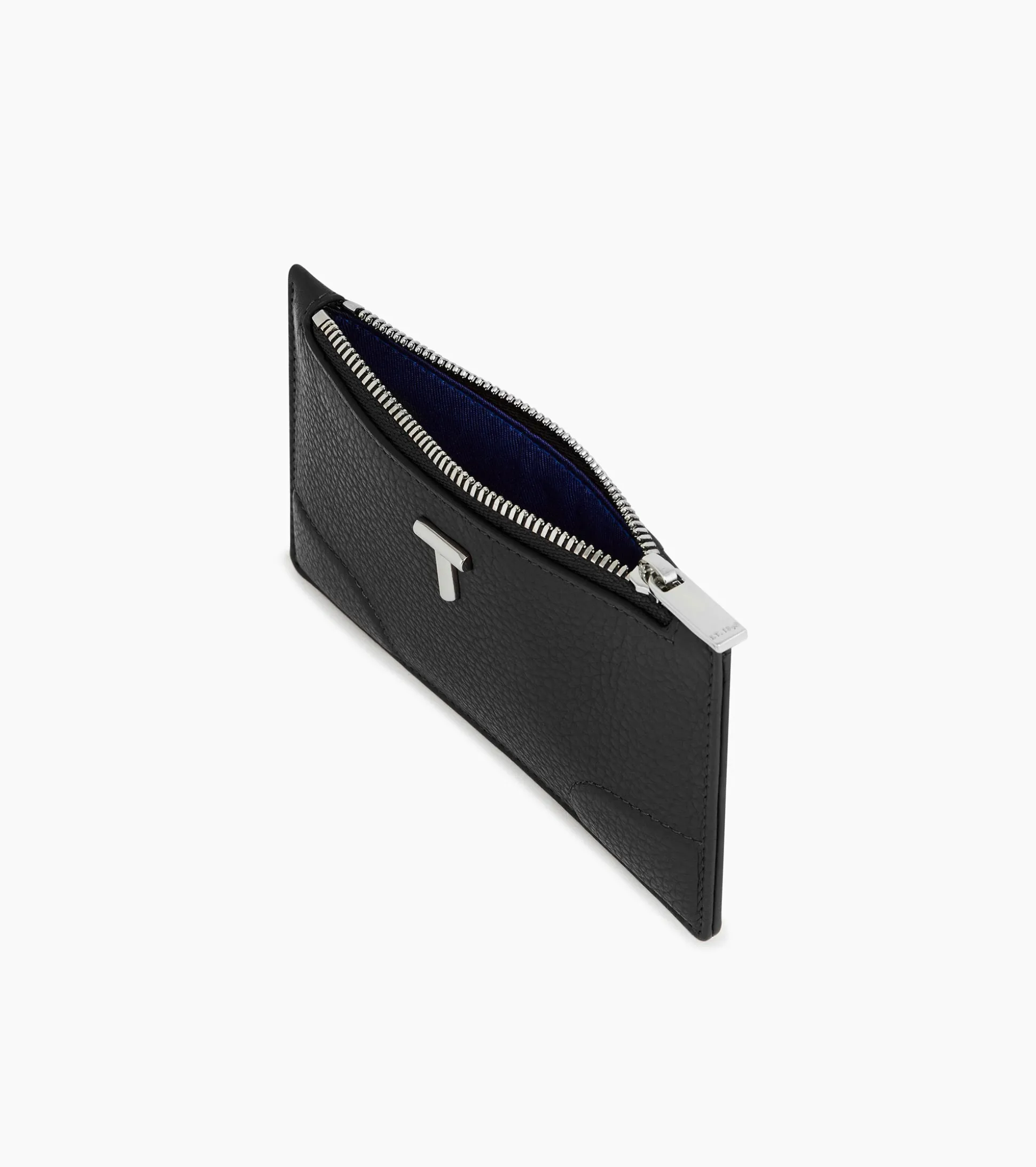 Porte cartes zippé Romy en cuir grainé - Black
