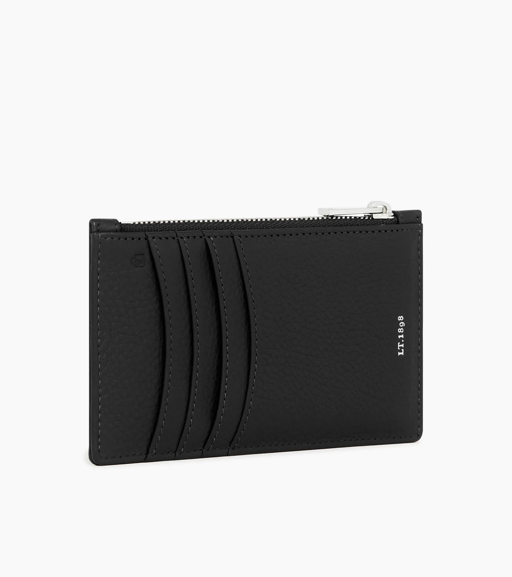 Porte cartes zippé Romy en cuir grainé - Black