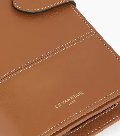 Porte chéquier Juliette en cuir grainé - Brown Tan