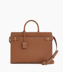 Porte document 15" Emilie en cuir grainé - Brown Tan