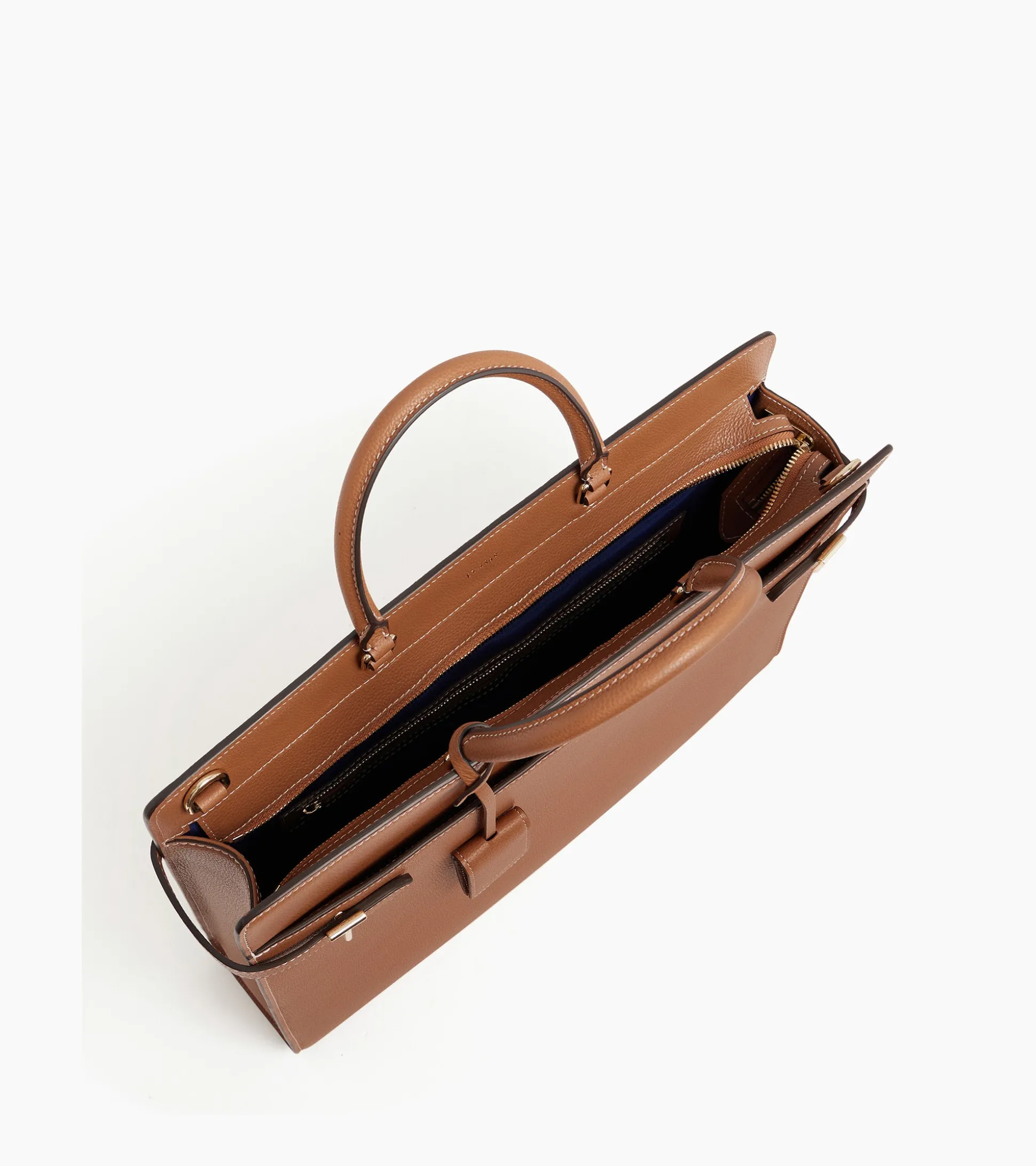 Porte document 15" Emilie en cuir grainé - Brown Tan