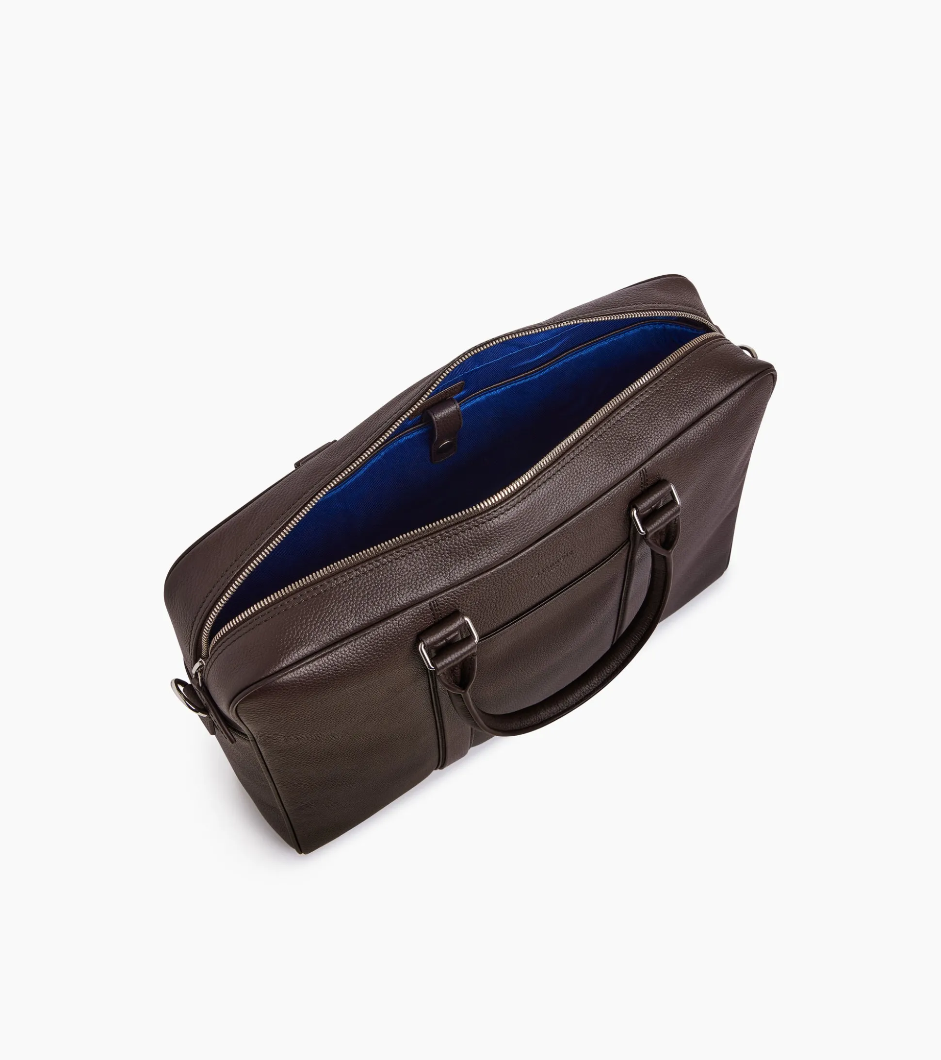 Porte documents 15" 1 soufflet Charles en cuir grainé - Coffee Brown