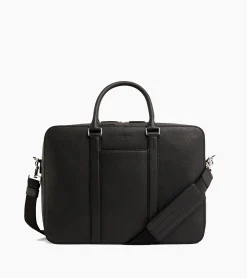 Porte documents 15" 3 soufflets Charles en cuir grainé - Black