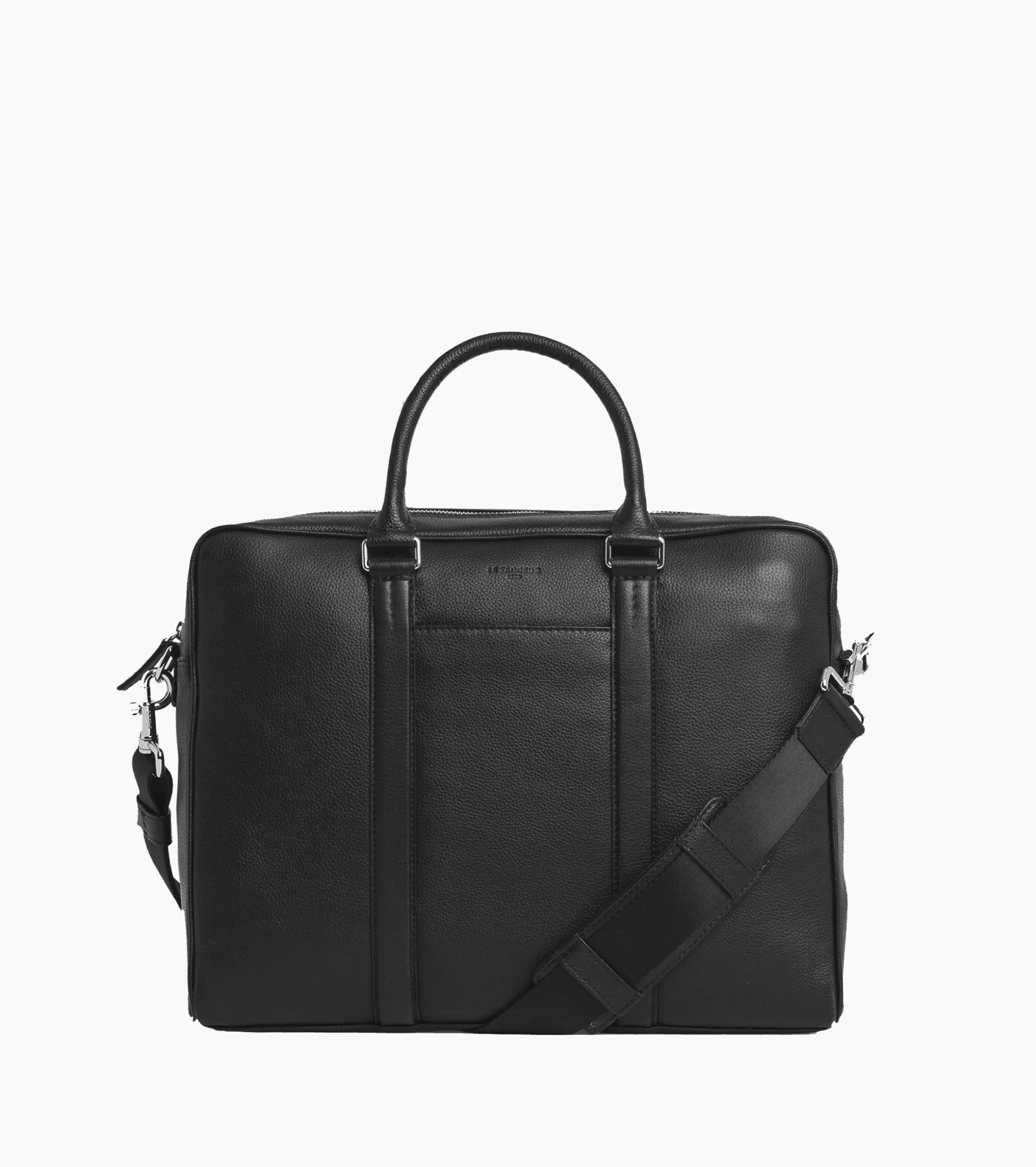 Porte documents 14" Charles en cuir grainé - Black