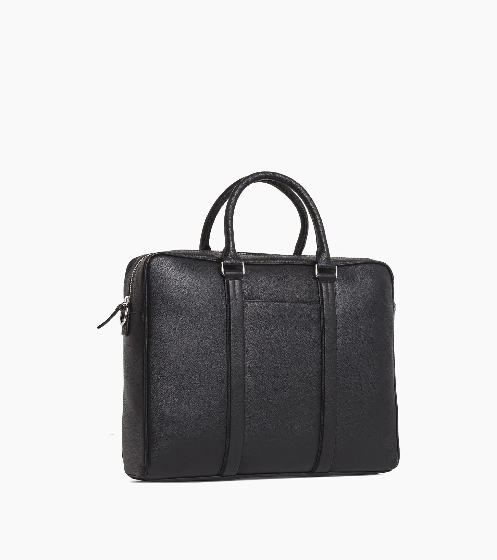 Porte documents 14" Charles en cuir grainé - Black