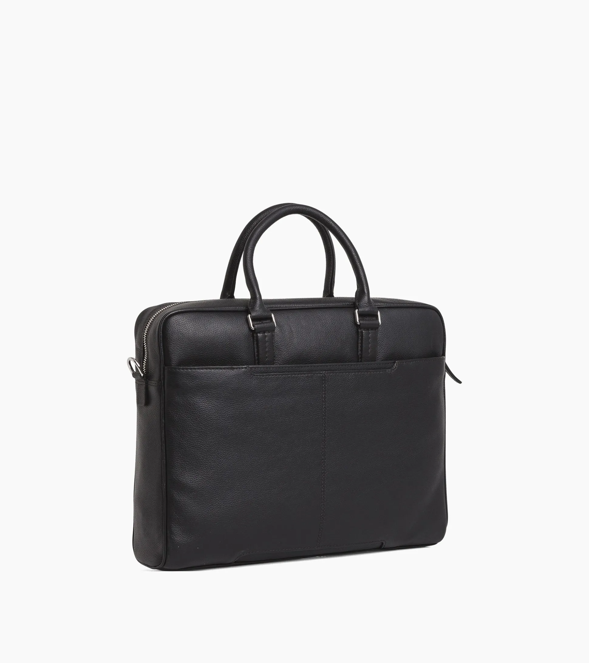 Porte documents 14" Charles en cuir grainé - Black