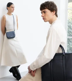 Porte documents 14" Charles en cuir grainé - Twilight Blue