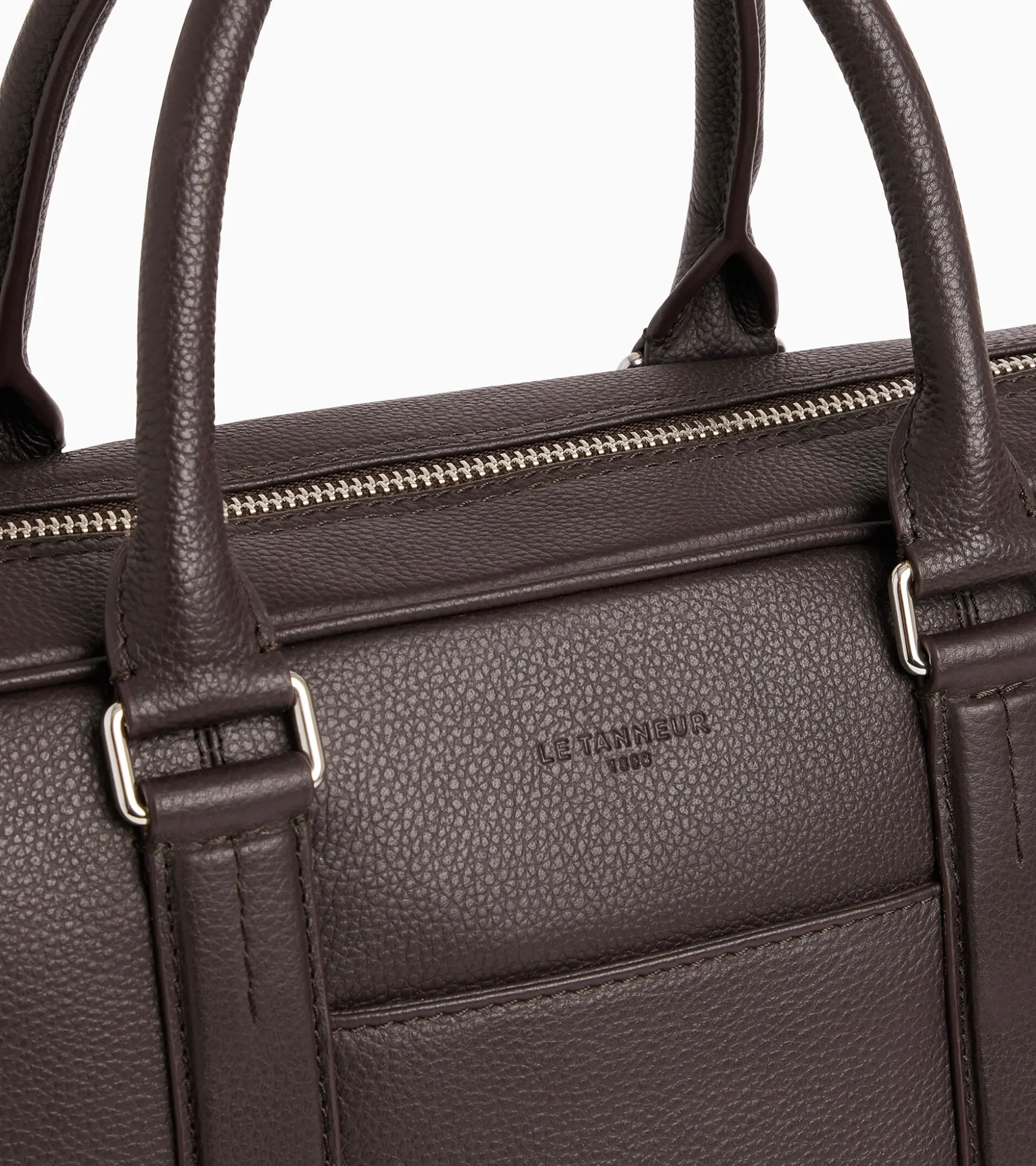 Porte documents 14" Charles en cuir grainé - Coffee Brown
