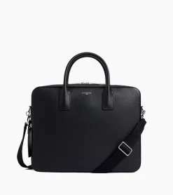 Porte documents 14" Emile en cuir grainé - Black
