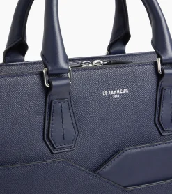 Porte documents 15" Gaston en cuir grain croisé - Twilight Blue