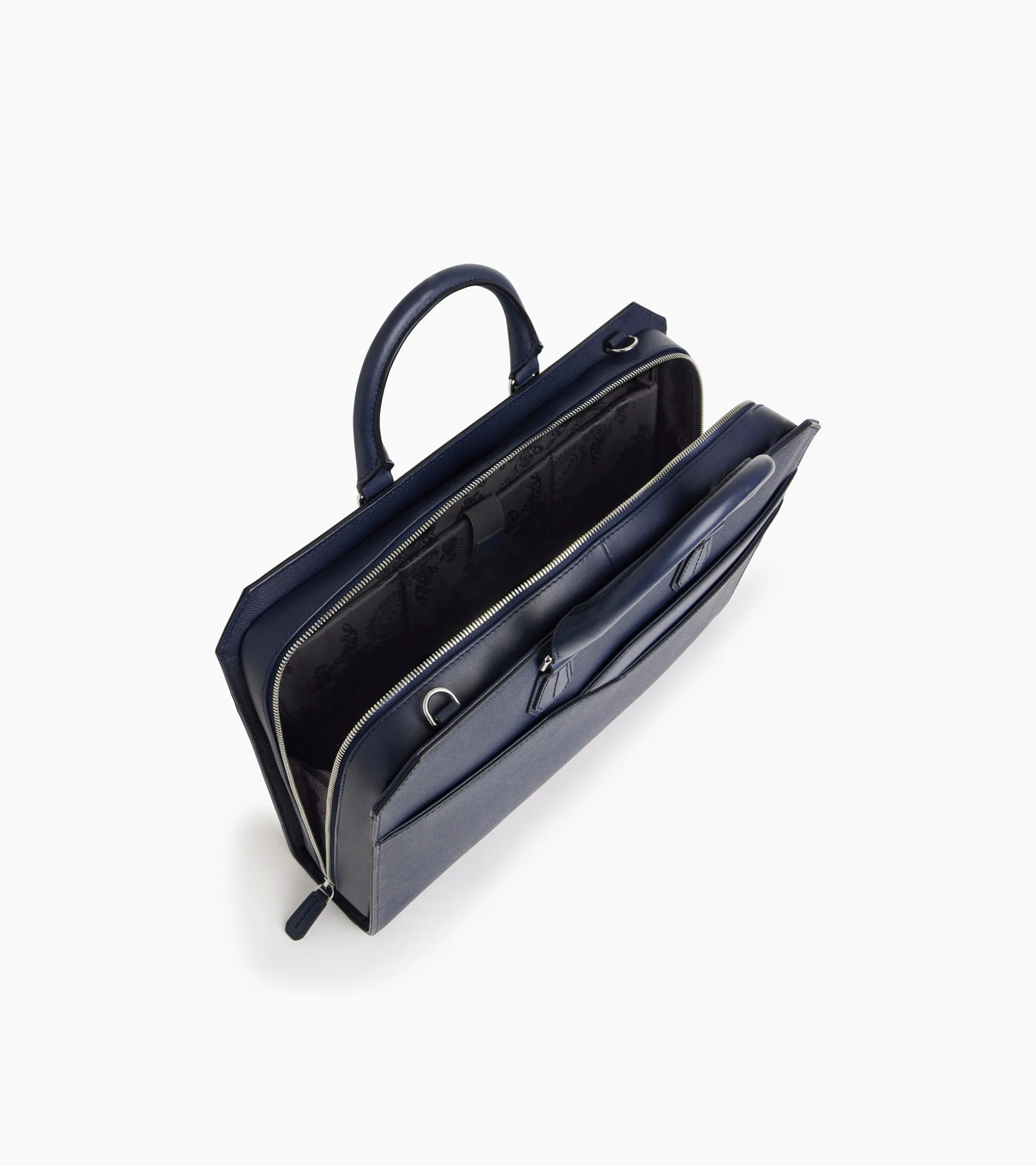 Porte documents 15" Gaston en cuir grain croisé - Twilight Blue